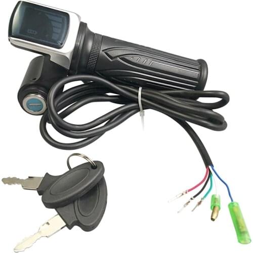 Bike Twist Throttle for Electric Bike Throttle 36V 48V Gas Handle Throttle LCD Display Lock Key