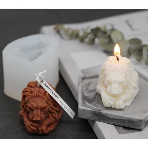 Simulation 3D Lion Silicone Handmade Scented Aromatherapy Candle Mold DIY Soap Clay Resin Epoxy Supplies Plaster Decoration