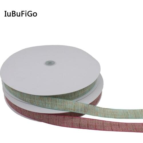 [IuBuFiGo] 10 yards 1" Flax ribbon 25 mm Polyester ribbons Hair bow Gift packing wedding ribbon