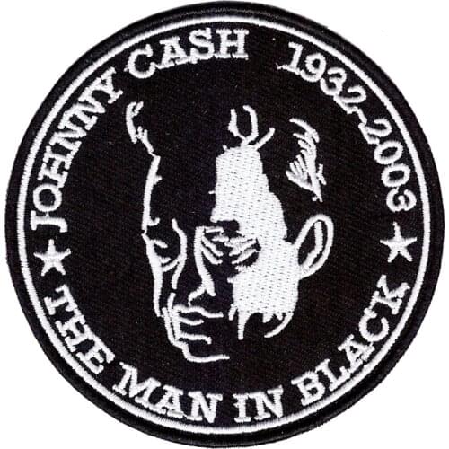 J.R. JOHNNY CASH Men in Black Singer Sew on Embroidery Letter Patches for Hat