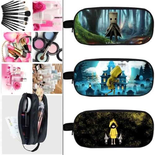 3D Print Little Nightmares 2 Cosmetic Bag Women Pencil Case Storage Cartoon Kids School Supplies Stationery Zipper Make Up Pouch