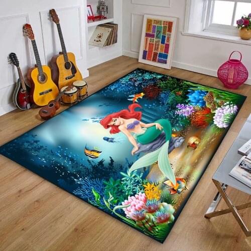 Disney Little Mermaid Ariel Home Decor carpet Door Mat Bathroom Kitchen Non-slip Carpets Bedroom Floor mat for Child Girls Gift