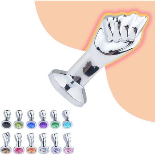 Fist Stainless Steel Anus Plug Anal Beads Crystal Jewelry Stimulator Sex Toys Dildo Anal Plug Gay Sex Products Anal SM Products