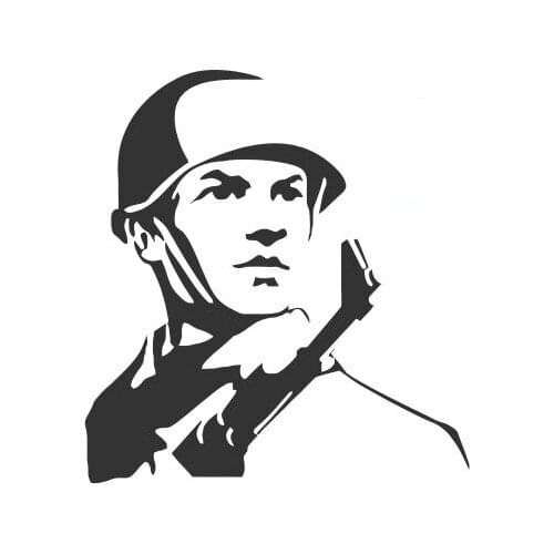 Young Soldier With A Gun Looking Into The Distance Car Stickers Car Rear view Mirror Hot Selling FA829