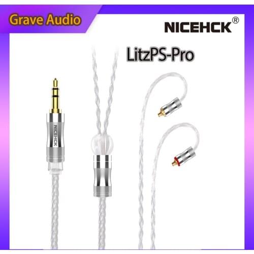 NiceHCK LitzPS-Pro 8 Core 4N Litz Pure Silver Earphone Cable 3.5mm/2.5mm/4.4mm MMCX/NX7/QDC/0.78 2Pin for CIEM MK3 ST-10s LZ A7