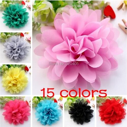 New 2017 chiffon flowers for clothes kids accessories shoes flower organza flower wholesale 50PCS ladies bag accessories