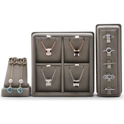 New Creative Jewelry Stand PU Leather Necklace Ring Earring Stand Korean Combination Matching Jewelry Display Stand