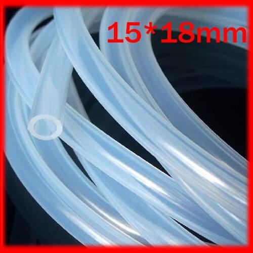 15mm ID 18mm OD 15*18mm Transparent Silicone Rubber Tube Hose Pipe ( food grade ) medical PIPE