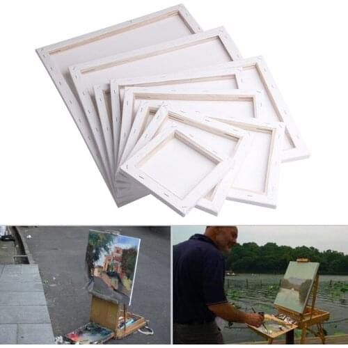 Hand painted diy White Blank Square Canvas Board Wooden Frame For Art Artist Oil Acrylic Paints apr14_35
