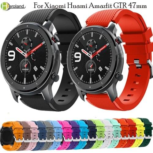 For Xiaomi Huami Amazfit GTR 47mm 22MM silicone watch band for Huawei Watch GT 46mm sport replacement WatchBand smartwatch strap