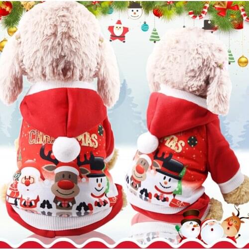 2018 Christmas Clothes Dog Chiwawa Clothes Christmas Sweatshirt Terrier Yorkshire Winte Coat Clothing Santa Costume Pet Cute E