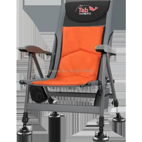 Fishing Chair Reclining Folding Portable Multifunctional Thickened European Fishing Chair Wild Fishing All Terrain Seat Stoo