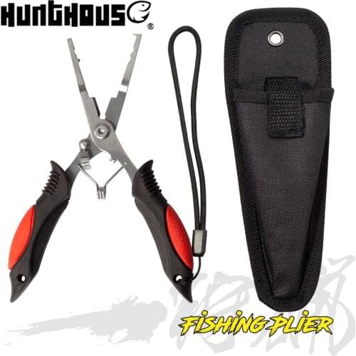 Hunthous Fishing Plier Stainless Steel Plier Fishing Lure Scissor Braid Line Lure Cutter Hook Remover Tackle Tool Cutting Tongs