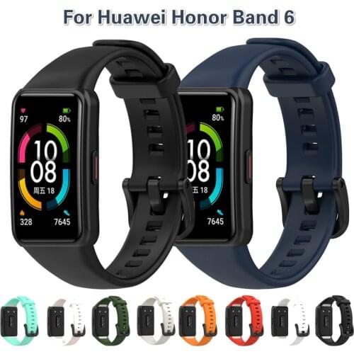Replacement Watch Strap For Honor Band6 Soft Silicone Sport Band Straps For Huawei Honor Band 6 Smart Wristband Bracelet