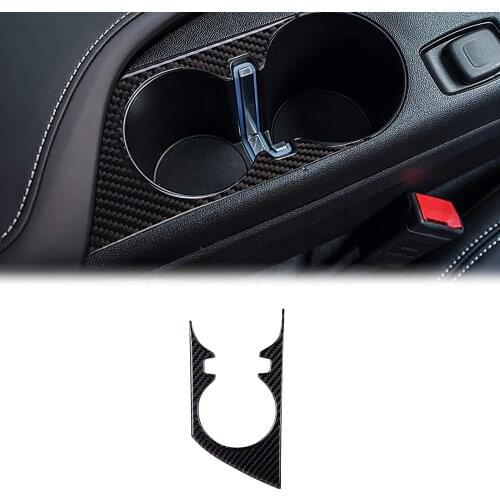 Compatible with Interior Carbon Fiber Center Console Water Cup Holder Decoration Sticker for Chevrolet Camaro 2017-2020