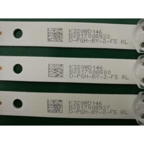NEW!!3pcs x 32 inch LED TV Backlight Strips 4708-K320WD-A2213K01 for 32'' TCL LE32D59 & for 32PFL3045 8-LEDs 618mm