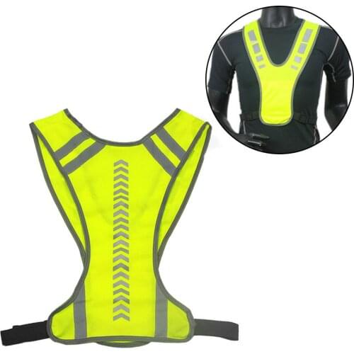 Unisex Reflective Cycling Vest Night Security Running Cycling Safety Reflective Vest Adjustable Reflective Vest Safety Jacket