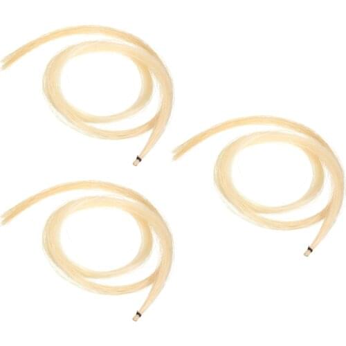 Tooyful High Quality 3 Hank 78cm Violin Bow Hair White Horse Tail for Professional Violin Viola Cello Bass Bow Accessory White