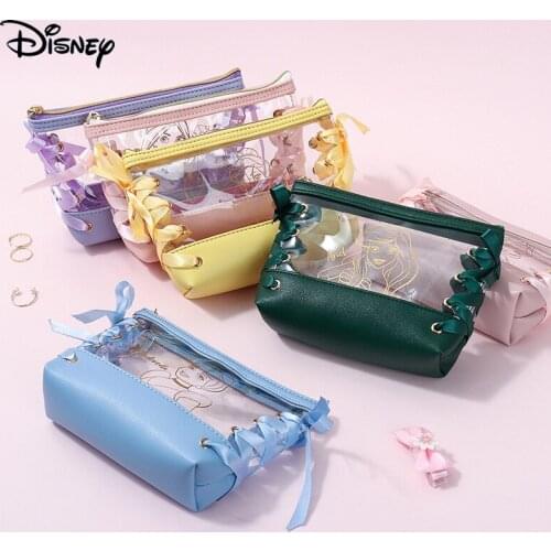 Disney Waterproof Transparent PVC Cosmetic Bag Women Make Up Case Travel Zipper Makeup Beauty Wash Toiletry Storage Kit