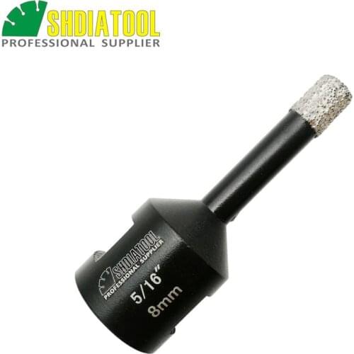 SHDIATOOL 5/16" Vacuum brazed diamond Dry drilling bits with 5/8-11 connection Dia 8mm for porcelain tile granite Masonry brick