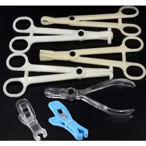 10PCS Acrylic Body Piercing Clamp Ear Lip Navel Nose Round Open Septum Piercing Forceps Body Jewelry Tool