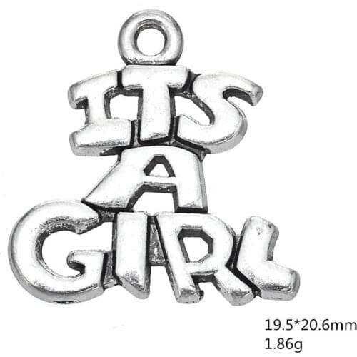 2021 New Tibetan Charms Silver Plated Pendant It Is A Girl Word Charms For Jewelry Making Fit DIY Bracelet Necklace
