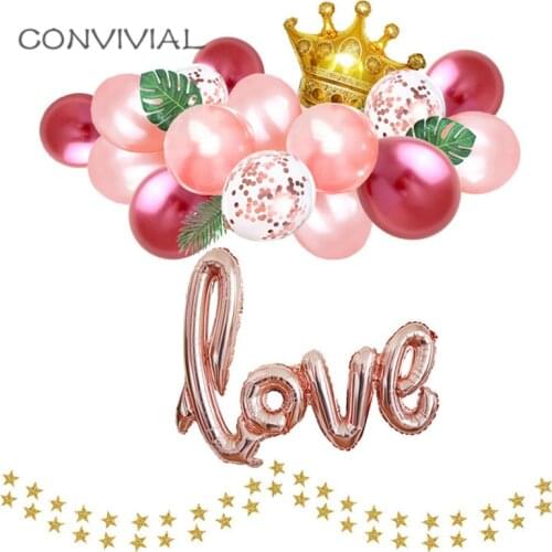 43inch Ligatures LOVE Letter Foil Balloon Anniversary Valentines Party Decoration Wedding Balloons Love Globos Rose Gold Balloon