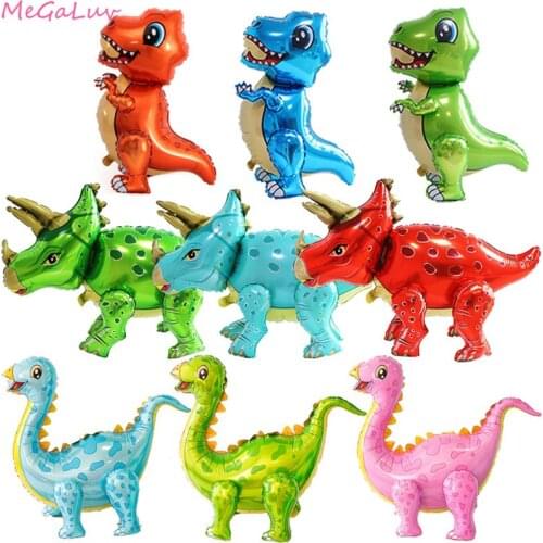 4D Assembling Dinosaur Foil Balloons Cartoon Unicorn Ballons Kids Birthday Animal Globos Baby Shower Party Decoration Supplies