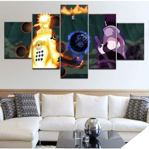 5 Piece Wall Art Canvas Anime Manga Pictures Ninja Figure Posters And Prints Home Decoration For Living Room Wall Paintings