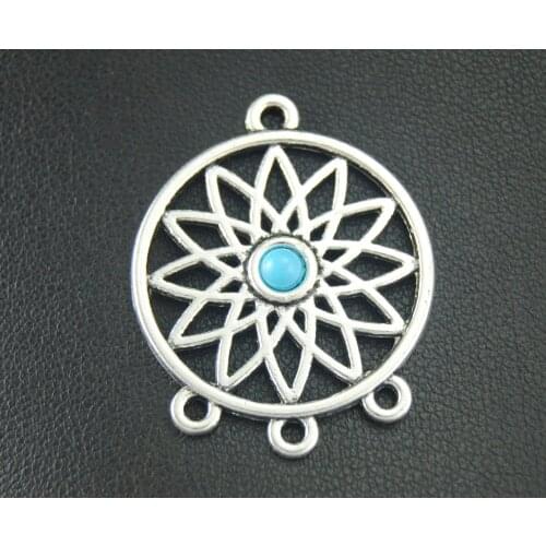 5pcs Silver Color Dream Catcher Charms For DIY Handmade Jewelry 27X34mm A1877
