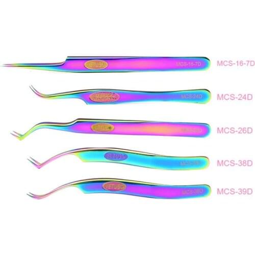 50pcs lettering Series Fantasy Bright Beauty Makeup Eyelash Tweezers for Build 3D 6D Eyelash SN29