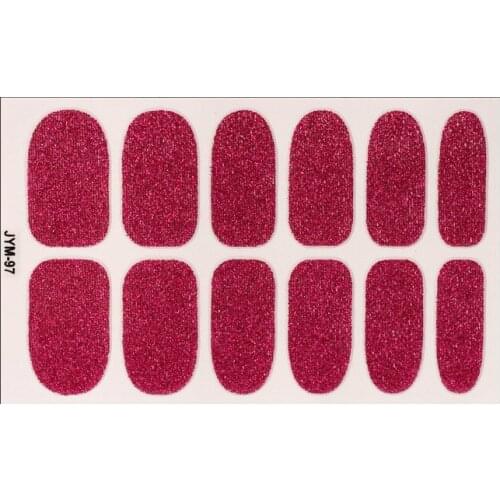 Pure Color Glitter 12 tips Nail Art Sticker Self-adhesive Nail Sticker Nail Wrap Decoration Nail Decal 200pks free EMS shipping