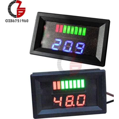 DC 48V Digital Analog Battery Capacity Indicator Voltmeter Voltage Meter Car Motorcycle Lead-acid Battery Volt Tester Detector
