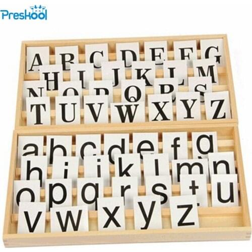 Baby Toy Montessori Cursive Moveable Alphabets with Box for Early Childhood Education Preschool Training Learning Toys