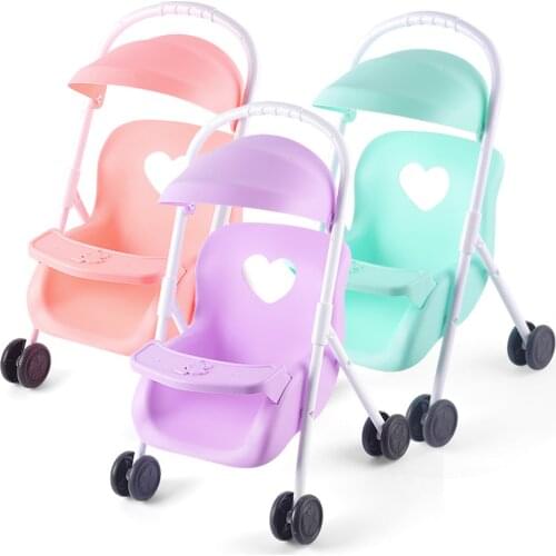 Baby Dolls Stroller Tiny Pushchair Collapsible Pram Toddlers Pretend Play Toy