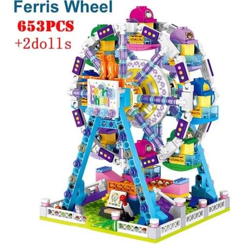City Carousel Amusement Park DIY Model Micro Friend Building Block Toys Creative Assembling Bricks Toys Children Gifts
