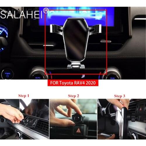 Gravity Car Mobile Phone Holder For Toyota RAV4 2020 No Magnetic GPS Smartphone Stand Air Vent Clip Mount Support Accessories
