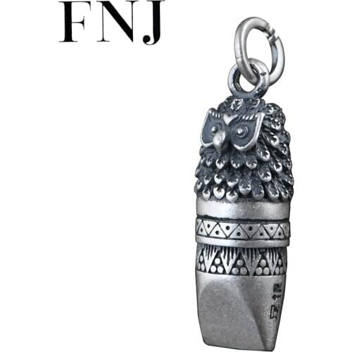 FNJ Eagle Whistle Pendant 925 Silver Original Pure S925 Silver Pendants for Jewelry Making Women Men Fine