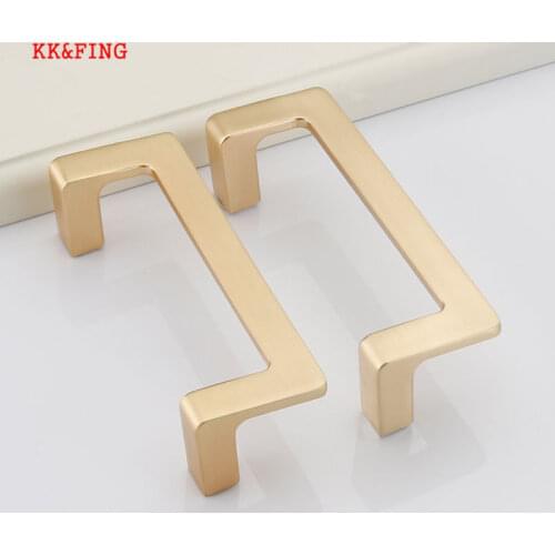 KK&FING Modern Zinc Alloy Copper Brushed Cabinet Handles Kitchen Cupboard Door Pulls Drawer Knobs For Furniture Handle Hardware
