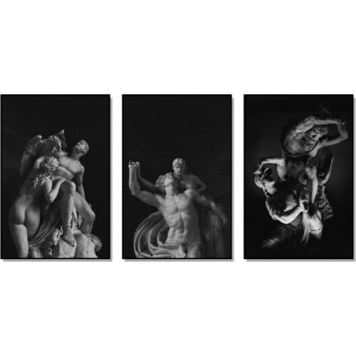Classic Black White Sculpture Posters and Prints Wall Art Abstract Canvas Painting Wall Pictures For Living Room Home Decoration