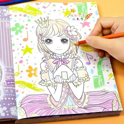 6 Book /set Of Childrens Coloring Book Kindergarten Manual Painting Textbook Graffiti Coloring Book Princess Painting Ages 3-6