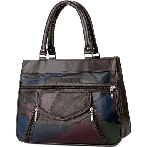 Leather Fashion Trend Bags Ladies Handbags Luxury Handbags Designer Soft Shoulder Bags Ladies Patchwork Messenger Bags