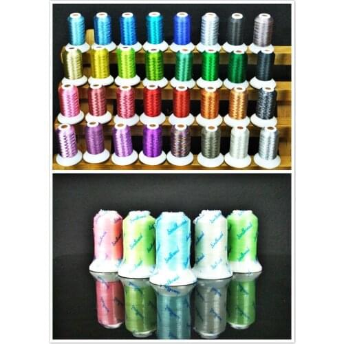 Metallic Machine Sewing Embroidery Thread Luxurious Thread Kit - 500m *32 Assorted Colors , High Luster , Strong Strength