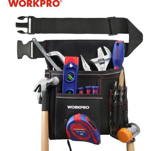 WORKPRO Multi-functional Electrician Tools Bag Waist Pouch with Adjustable Belt Storage Carrying Pouch