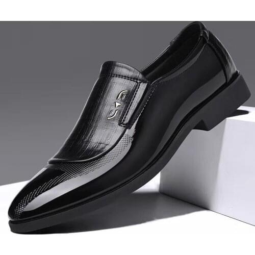 Mazefeng New 2020 Men Dress Shoes Black Leather Plus Size Middle-aged Dad Shoes Formal Wedding Footwear Man Business Shoes 38-44