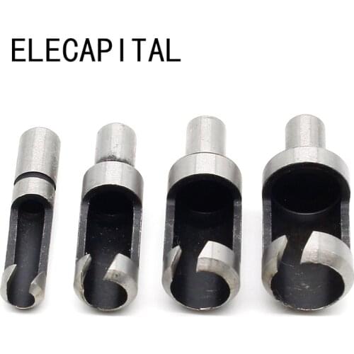 4pcs Plug Cutter Drill Bit Set Power Tools 1/4" 3/8" 1/2" 5/8" Carpentry Woodworking Wood Plug Cutter Cutting Tool Drill Bit Set