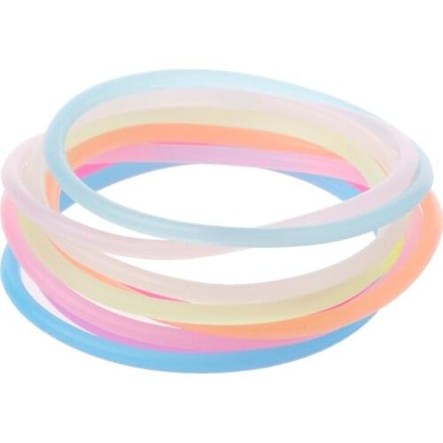 2021 New 10PCS Night Luminous Bracelets Wristband Gummy Silicone DIY Rubber Hairbands 2020 trend