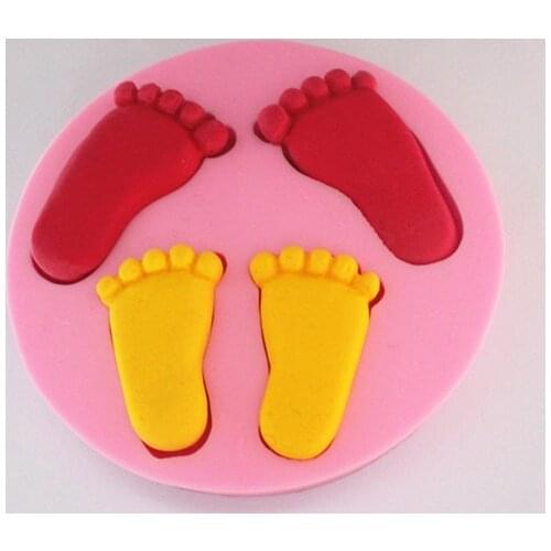 New Baby Feet Fondant Mold Wedding Cake Mould Decoration Baking Tool FM006