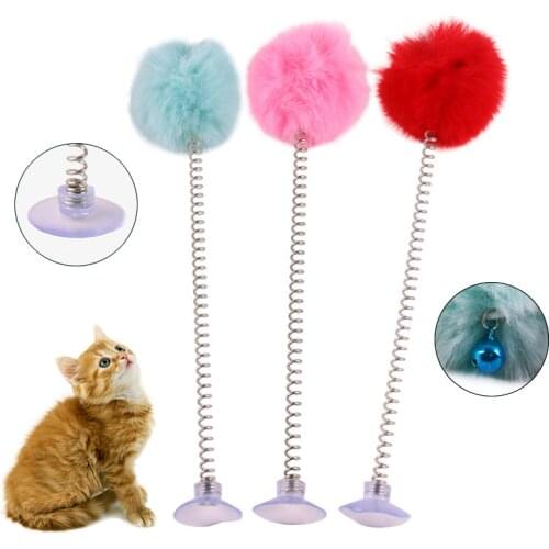 New Tease Cat Stick Plush Ball Funny Kitten Toys Tumbler Sucker Bell Throwing Cat Toy Amuse Pet Cat Supplies Fashion 2021