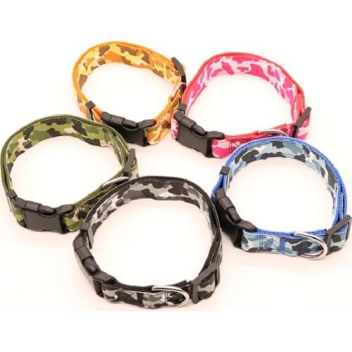 New Camouflage Pet traction collar nylon dog collar adjustable pet dog collars for Small medium and large dogs size S M L XL